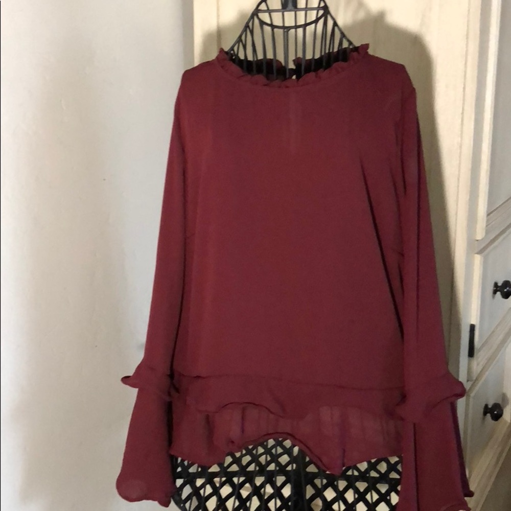 Burgundy top